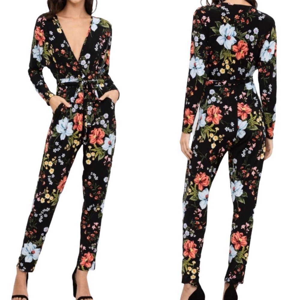 YUMI KIM Mesmerize Black Free Fall Jersey Jumpsuit